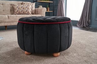 Pouffe Jasmin Puf - Black cena un informācija | Sēžammaisi, pufi | 220.lv