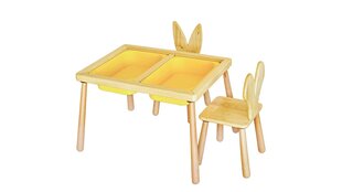 Vaiko stalo rinkinys Table and 2 Chairs - Yellow цена и информация | Детские столы и стулья | 220.lv