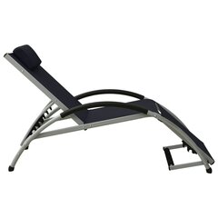 310529 vidaXL Sun Lounger with Pillow Textilene Black цена и информация | Шезлонги | 220.lv