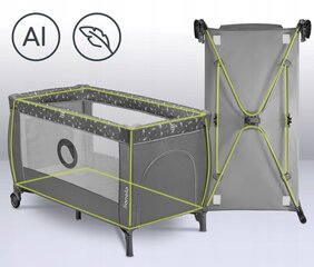 Sētiņa 2in1 LIONELO STEFI PLUS Ceļojumu gultiņa Manēža 125x65x76 cm , pelēka cena un informācija | Zīdaiņu gultas | 220.lv