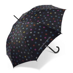 [s_product_name_ru] 56990 Benetton parasol long AC Signature Dot black цена и информация | Женские зонты | 220.lv