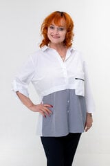 Рубашка женская, белая/синяя цена и информация | Женские блузки, рубашки | 220.lv