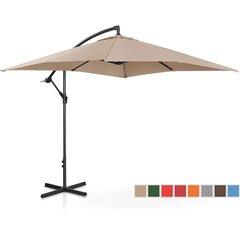 Kvadrātveida dārza lietussargs, Uniprodo UNI_UMBRELLA_SQ250DG_N1, 250 cm. x 250 cm., krēmkrāsas krāsā cena un informācija | Dārza nojumes un lapenes | 220.lv