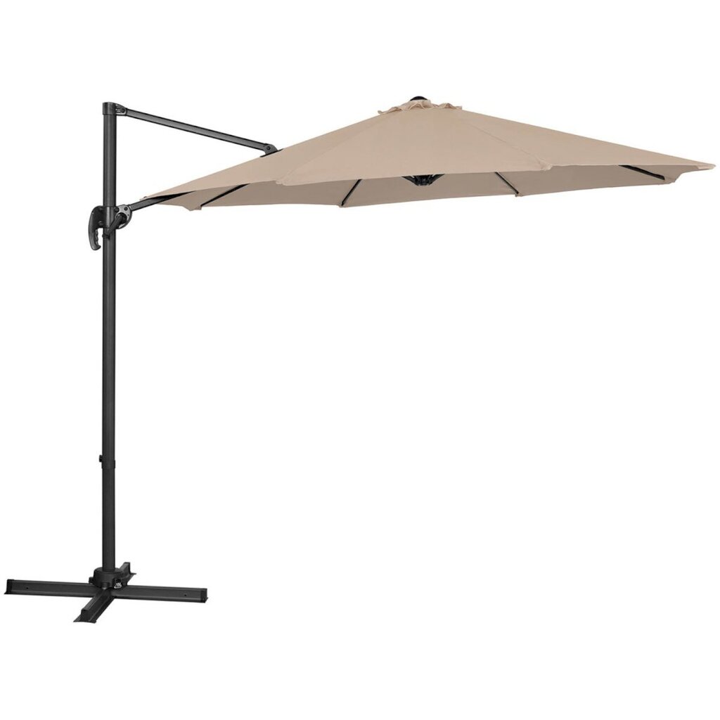 Dārza lietussargs ar sānu slīpumu, Uniprodo UNI_UMBRELLA_2R300OR_N1, 300 cm. diametrs, krēma krāsā cena un informācija | Dārza nojumes un lapenes | 220.lv