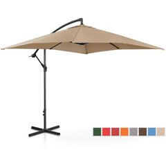 Kvadrātveida dārza lietussargs, Uniprodo UNI_UMBRELLA_SQ250DG_N1, 250 cm. x 250 cm., pelēkbrūns cena un informācija | Saulessargi, markīzes un statīvi | 220.lv