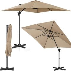 Kvadrātveida dārza lietussargs, Uniprodo UNI_UMBRELLA_SQ250CR_N1, 250 cm. x 250 cm., pelēkbrūns cena un informācija | Saulessargi, markīzes un statīvi | 220.lv