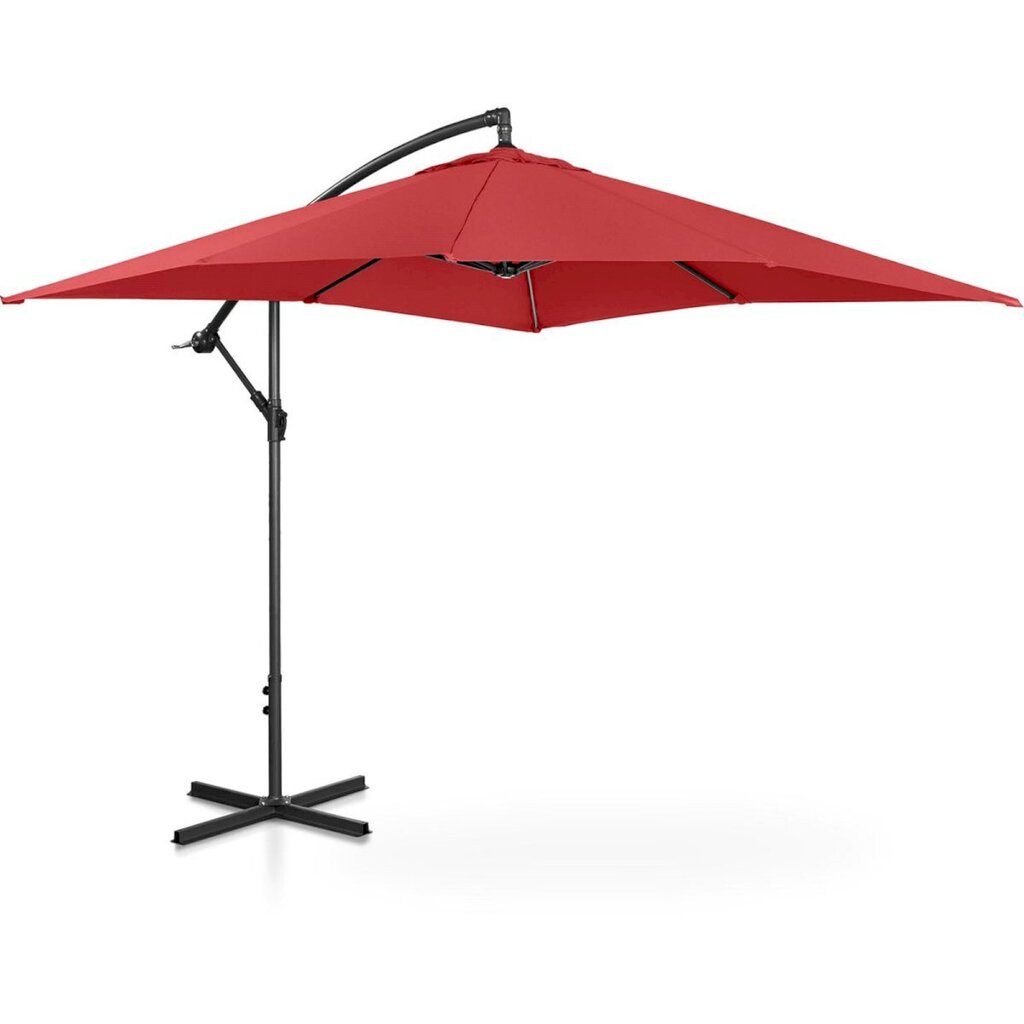 Kvadrātveida dārza lietussargs, Uniprodo UNI_UMBRELLA_SQ250CR_N1, 250 cm. x 250 cm., bordo krāsā cena un informācija | Saulessargi, markīzes un statīvi | 220.lv