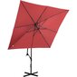 Kvadrātveida dārza lietussargs, Uniprodo UNI_UMBRELLA_SQ250CR_N1, 250 cm. x 250 cm., bordo krāsā cena un informācija | Saulessargi, markīzes un statīvi | 220.lv