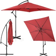 Kvadrātveida dārza lietussargs, Uniprodo UNI_UMBRELLA_SQ250CR_N1, 250 cm. x 250 cm., bordo krāsā cena un informācija | Dārza nojumes un lapenes | 220.lv