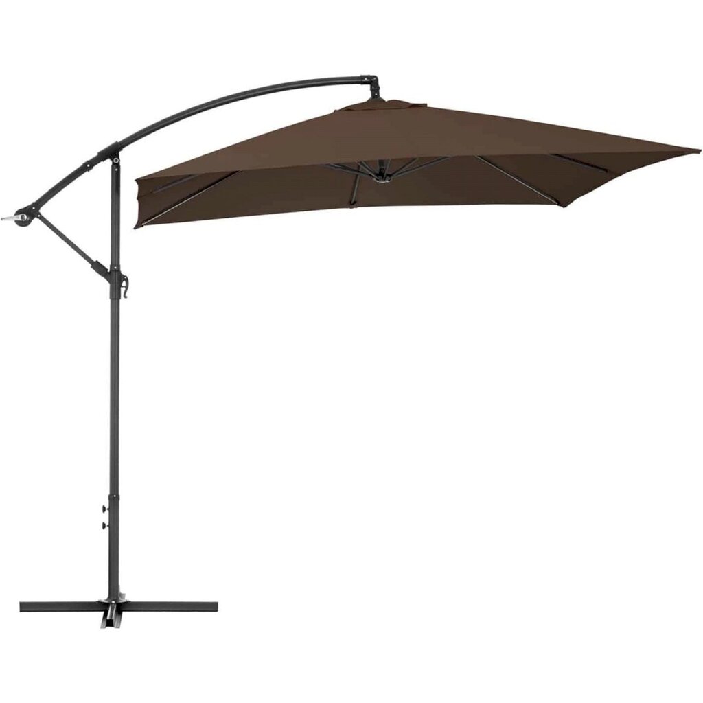 Kvadrātveida dārza lietussargs, Uniprodo UNI_UMBRELLA_SQ250CR_N1, 250 cm. x 250 cm., brūns cena un informācija | Dārza nojumes un lapenes | 220.lv