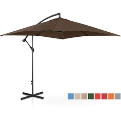 Kvadrātveida dārza lietussargs, Uniprodo UNI_UMBRELLA_SQ250CR_N1, 250 cm. x 250 cm., brūns cena un informācija | Saulessargi, markīzes un statīvi | 220.lv