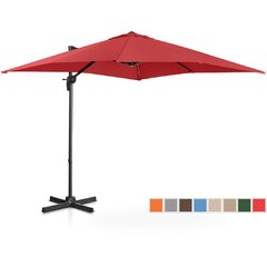 Kvadrātveida dārza lietussargs ar sānu balstu, Uniprodo UNI_UMBRELLA_2SQ250BL1, 250 cm. x 250 cm., bordo krāsā cena un informācija | Dārza nojumes un lapenes | 220.lv