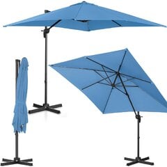 Kvadrātveida dārza lietussargs ar sānu balstu, Uniprodo UNI_UMBRELLA_2SQ250BL1, 250 cm. x 250 cm., zils cena un informācija | Dārza nojumes un lapenes | 220.lv