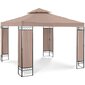 Dārza lapene ar saliekamu jumtiņu un rotājumu, Uniprodo UNI_PERGOLA_3X3TF_U1, 3 m. x 3 m. x 2,6 m., bēša krāsā cena un informācija | Dārza nojumes un lapenes | 220.lv