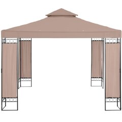 Садовая беседка со складным навесом и орнаментом, Uniprodo UNI_PERGOLA_3X3TF_U1, 3 м. х 3 м. х 2,6 м., бежевый цена и информация | Беседки | 220.lv