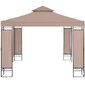 Dārza lapene ar saliekamu jumtiņu un rotājumu, Uniprodo UNI_PERGOLA_3X3TF_U1, 3 m. x 3 m. x 2,6 m., bēša krāsā cena un informācija | Dārza nojumes un lapenes | 220.lv