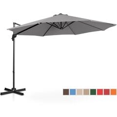 Dārza lietussargs ar sānu slīpumu, UNI_UMBRELLA_2R300GR_N1, 300 cm. diametrs, pelēks cena un informācija | Dārza nojumes un lapenes | 220.lv
