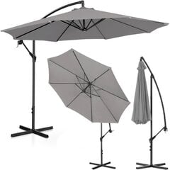 Dārza lietussargs ar sānu slīpumu, UNI_UMBRELLA_2R300GR_N1, 300 cm. diametrs, pelēks cena un informācija | Dārza nojumes un lapenes | 220.lv