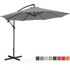 Dārza lietussargs ar sānu slīpumu, UNI_UMBRELLA_2R300GR_N1, 300 cm. diametrs, pelēks cena un informācija | Dārza nojumes un lapenes | 220.lv