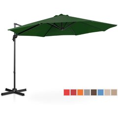 Dārza lietussargs ar sānu slīpumu, UNI_UMBRELLA_2R300GR_N1, 300 cm. diametrs, zaļš cena un informācija | Dārza nojumes un lapenes | 220.lv