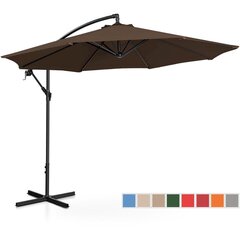 Dārza lietussargs ar sānu balstu, apaļš, UNI_UMBRELLA_2R300BL_N1, 300 cm. diametrs, brūns cena un informācija | Dārza nojumes un lapenes | 220.lv