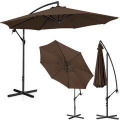 Dārza lietussargs ar sānu balstu, apaļš, UNI_UMBRELLA_2R300BL_N1, 300 cm. diametrs, brūns cena un informācija | Dārza nojumes un lapenes | 220.lv