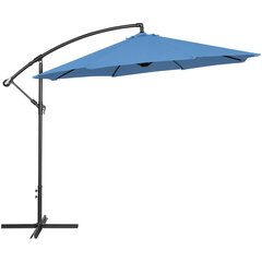 Dārza lietussargs ar sānu balstu, apaļš, UNI_UMBRELLA_2R300BL_N1, 300 cm. diametrs, tirkīza krāsas cena un informācija | Dārza nojumes un lapenes | 220.lv