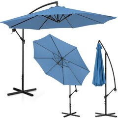 Dārza lietussargs ar sānu balstu, apaļš, UNI_UMBRELLA_2R300BL_N1, 300 cm. diametrs, tirkīza krāsas cena un informācija | Dārza nojumes un lapenes | 220.lv