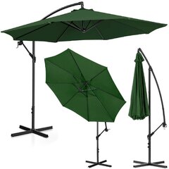 Dārza lietussargs ar sānu balstu, apaļš, UNI_UMBRELLA_2R300BL_N1, 300 cm. diametrs, zaļš cena un informācija | Dārza nojumes un lapenes | 220.lv