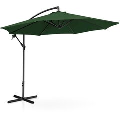 Dārza lietussargs ar sānu balstu, apaļš, UNI_UMBRELLA_2R300BL_N1, 300 cm. diametrs, zaļš cena un informācija | Dārza nojumes un lapenes | 220.lv