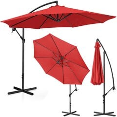 Dārza lietussargs ar sānu balstu, apaļš, UNI_UMBRELLA_2R300BL_N1, 300 cm. diametrs, sarkans cena un informācija | Dārza nojumes un lapenes | 220.lv