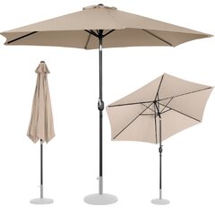 Liels apaļš dārza lietussargs ar rokturi, UNI_UMBRELLA_TR300CR_N1, 300 cm. diametrs, krēma krāsā cena un informācija | Dārza nojumes un lapenes | 220.lv