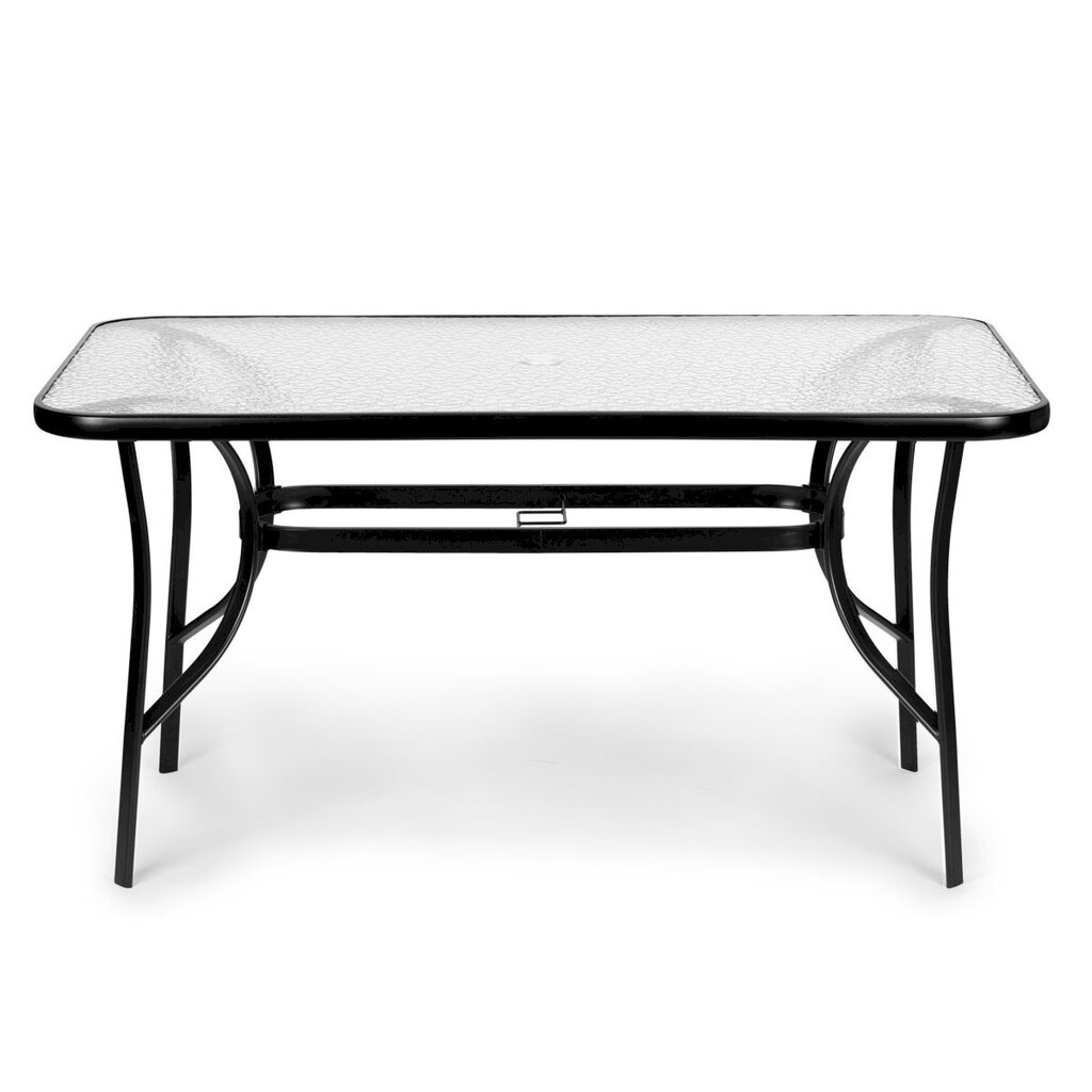 Stikla dārza galds, Modern Home SC-0941, 140 cm. x 80 cm., melns cena un informācija | Dārza mēbeļu komplekti | 220.lv