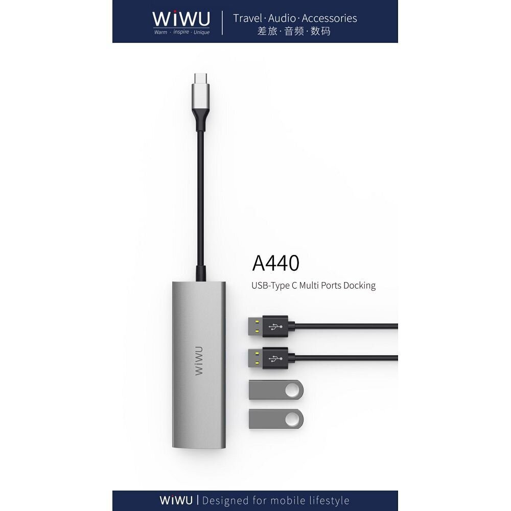 WiWU HUB Alpha A440 Pro цена и информация | Adapteri un USB centrmezgli | 220.lv