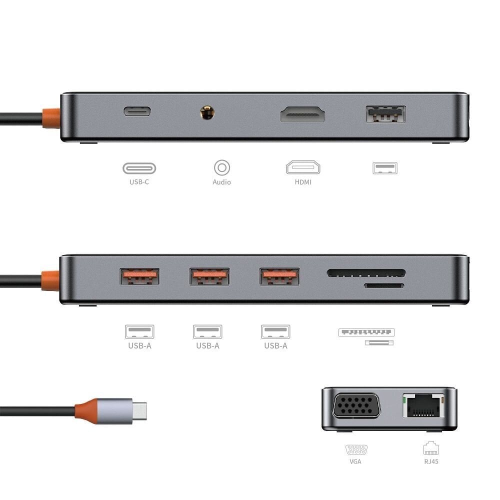 WiWU HUB 11w1 CB011 цена и информация | Adapteri un USB centrmezgli | 220.lv