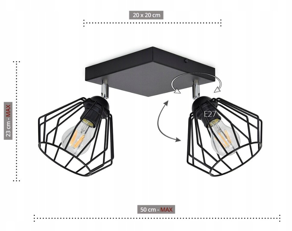 Luxolar 724 piekaramā lampa ar 2 E27 gaismas punktiem цена и информация | Lustras | 220.lv