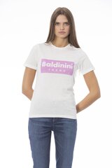 Baldinini Trend - TSD02_MANTOVA - White TSD02_MANTOVA_Panna2-XL цена и информация | Женские футболки | 220.lv