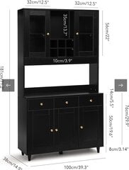 Kumode virtuvē, 99,3x38,5x180 cm cena un informācija | Virtuves skapīši | 220.lv