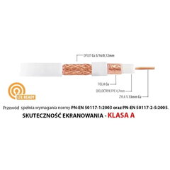 Libox, koaksiālais kabelis RG6U PCC113-20, 20m cena un informācija | Kabeļi un vadi | 220.lv