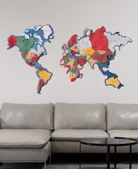 3D Koka sienas karte,size XL "Rainbow" cena un informācija | Pasaules kartes | 220.lv