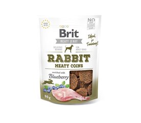 Brit Jerky Rabbit Meaty Coins лакомства для собак, 80 g x 6 цена и информация | Лакомства для собак | 220.lv