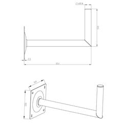 Vayox, stūra sienas kronšteins USL-38/400-Z CORAB, 40 cm cena un informācija | Antenas un piederumi | 220.lv