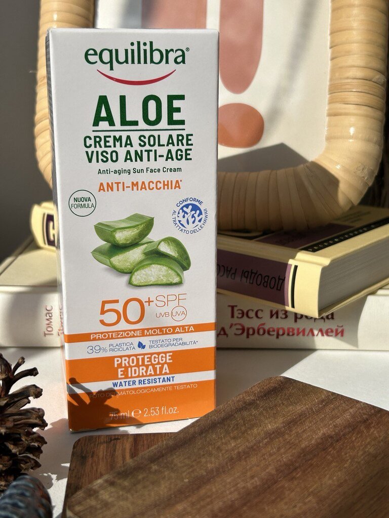 Saules aizsargkrēms sejai Equilibra Aloe SPF 50+, 75 ml цена и информация | Sauļošanās krēmi | 220.lv