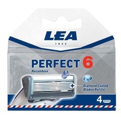 Skūšanās galviņas Lea Perfect 6 Blades, 4 gab. cena un informācija | Skūšanās piederumi, kosmētika | 220.lv