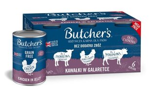 Butcher's Original с говядиной, бараниной и курицей, 6х400 гр цена и информация | Консервы для собак | 220.lv