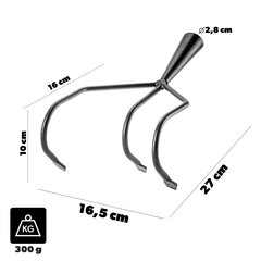 Garden Claws 3 zobu tērauda Garden Rake aerācijas kondicionieris cena un informācija | Dārza instrumenti | 220.lv