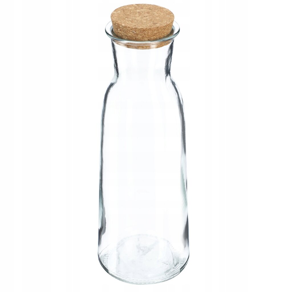 Karafe stikla ūdens krūze 1000 ml 1 litrs ūdens vīna dzērienu aizbāznis cena un informācija | Glāzes, krūzes, karafes | 220.lv