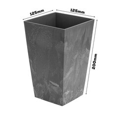 Горшок 2 л имитация бетона В 20 см Квадратный пластиковый горшок с бетонной структурой серый цена и информация | Вазоны | 220.lv