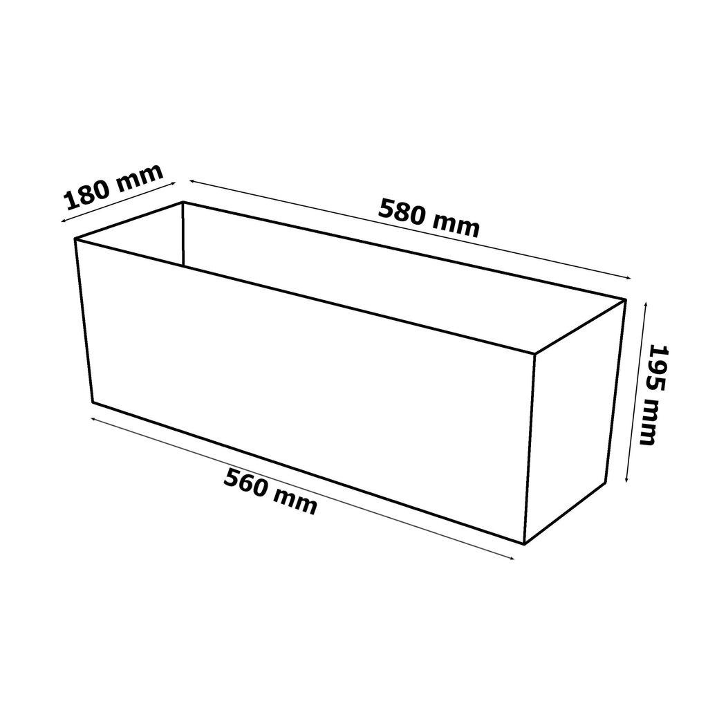 Puķu kaste ar ieliktni puķu poda garums: 58 cm plastmasas betona izskats betona konstrukcija pelēks cena un informācija | Puķu podi | 220.lv