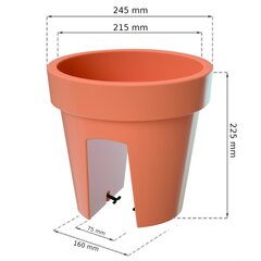 Balkona balustrādes pods 24,5 cm laima pods cena un informācija | Puķu podi | 220.lv